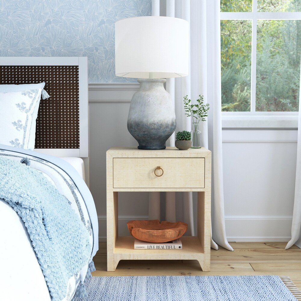 Bar Harbor Raffia 1 Drawer Nightstand