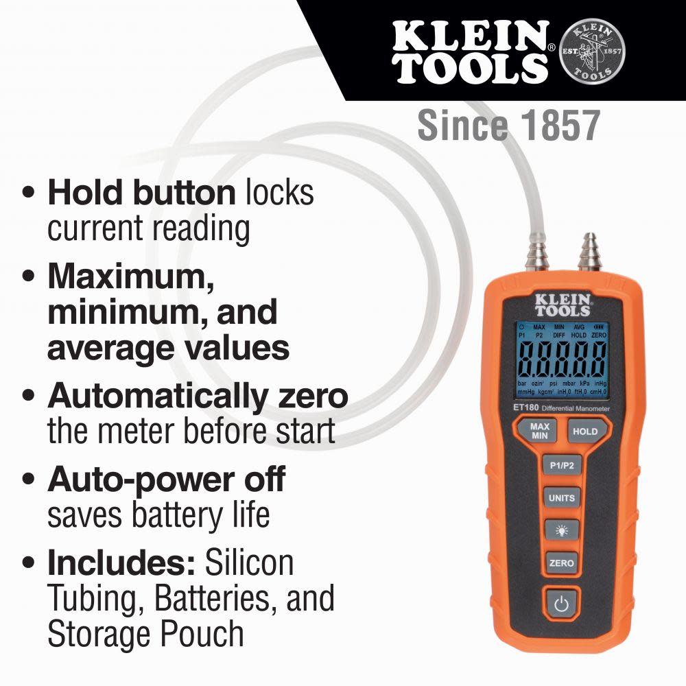 Klein Digital Differential Manometer ;