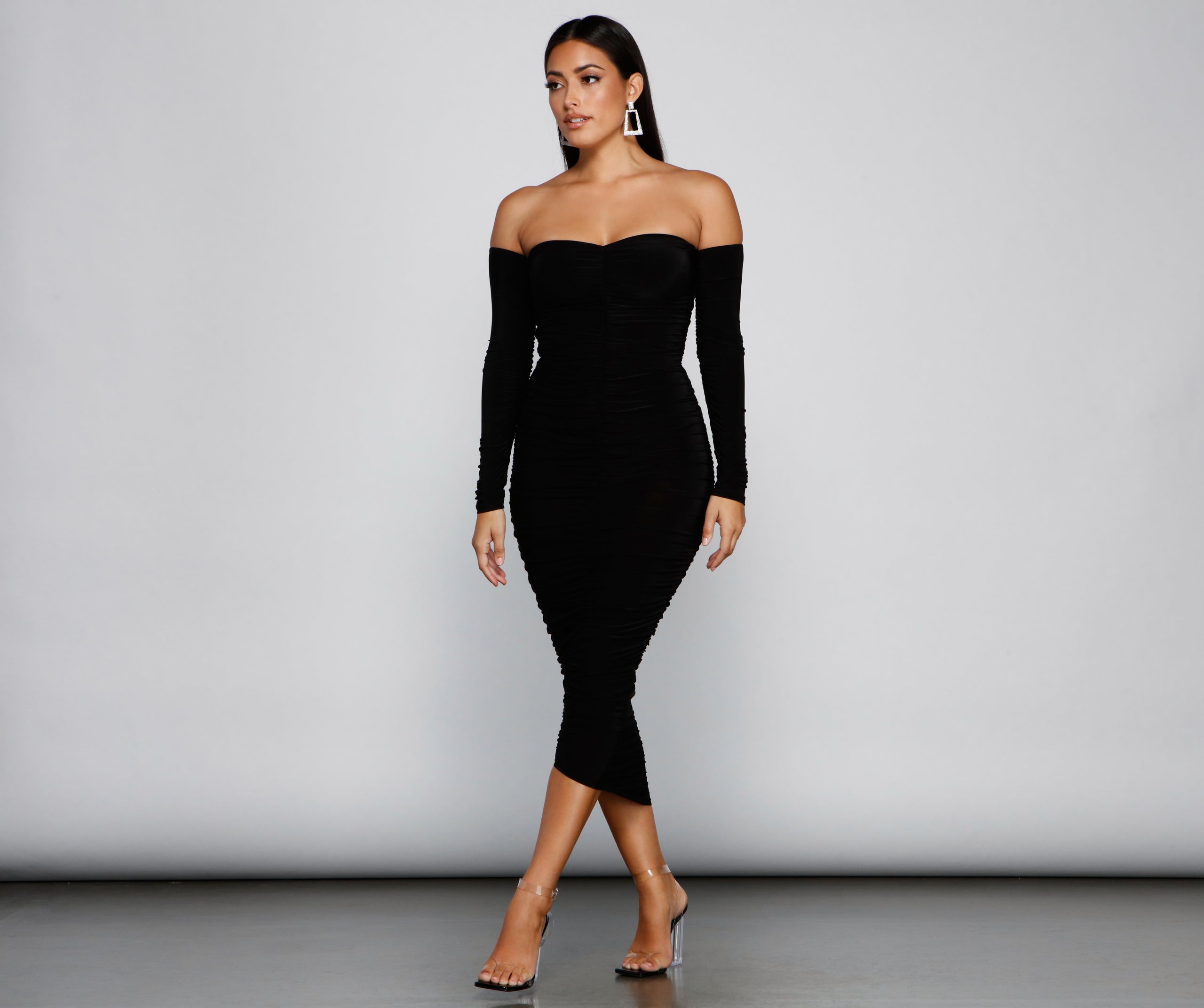 Curves Ahead Ruched Midi Dress