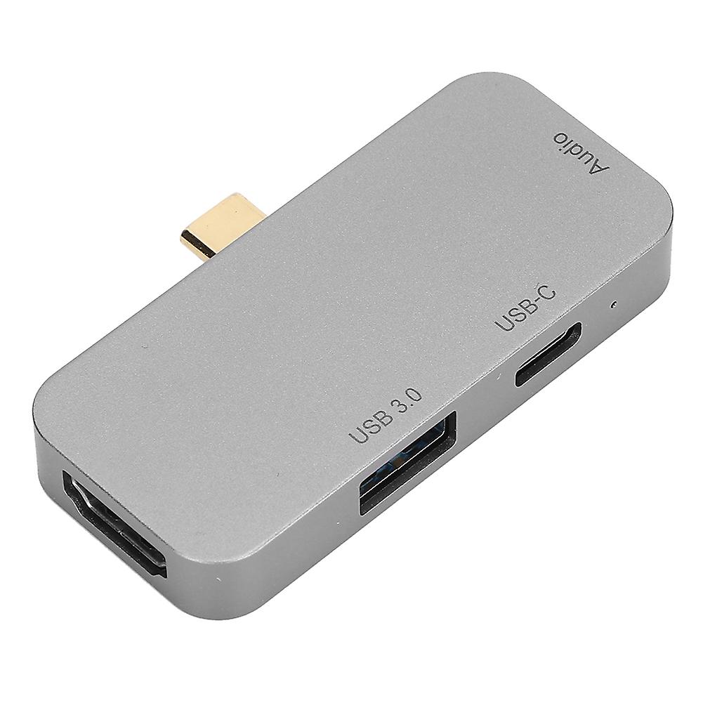 4 In 1 Usb-c Hub Gray Multi-functional Expansion Dock Type-c To Hdmi Connector 60w Pdgray