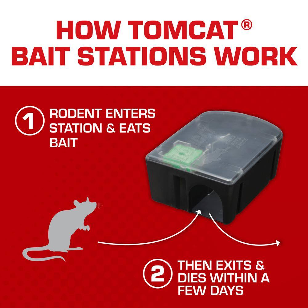 TOMCAT Rat and Mouse Killer Disposable Station Value Pack with 2-Disposable Bait Stations Child and Dog Resistant 438840405