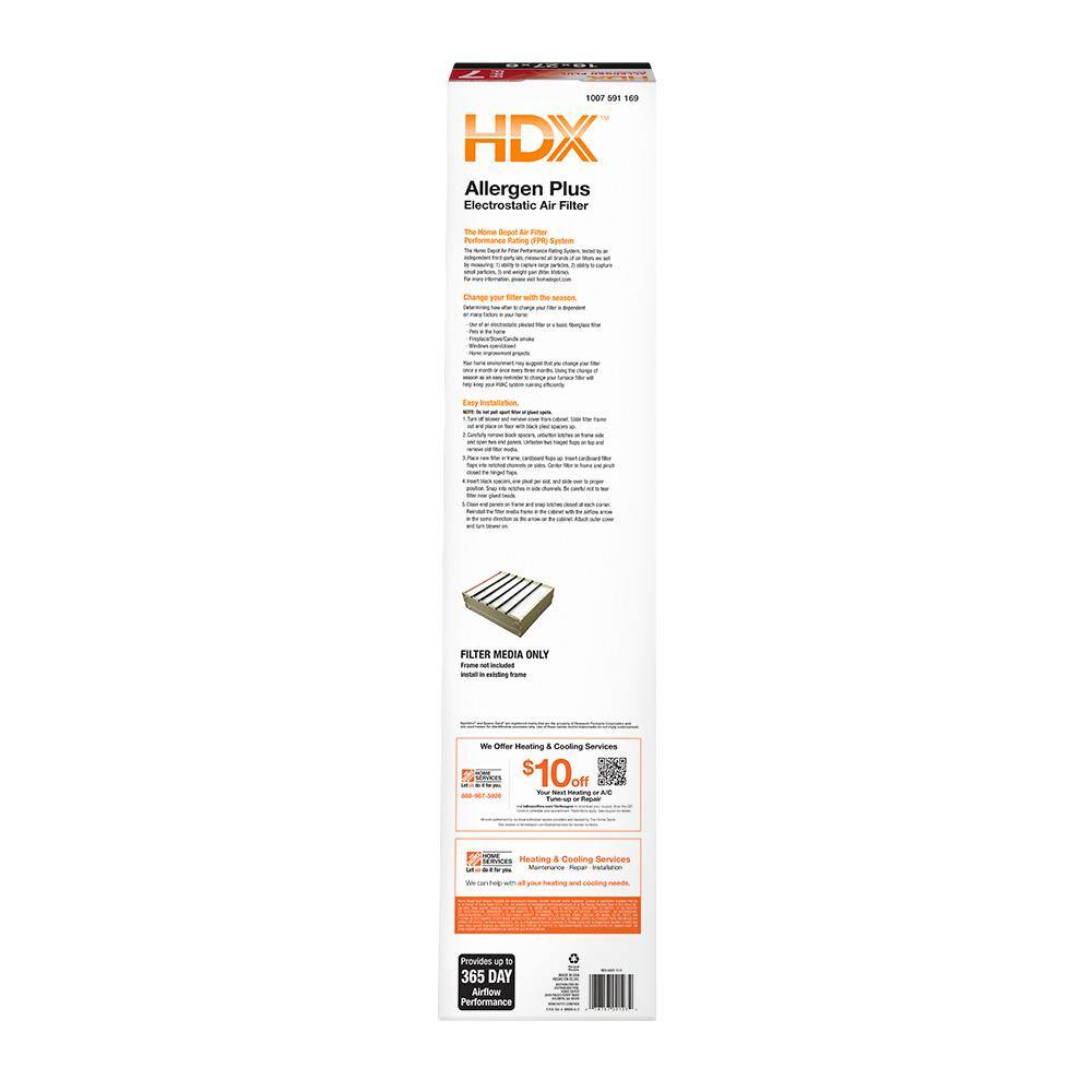 HDX 28 in. x 16 in. x 6 in. Space-Guard Replacement Pleated Air Filter (Without Frame) FPR 7 HDX-A401-11-6