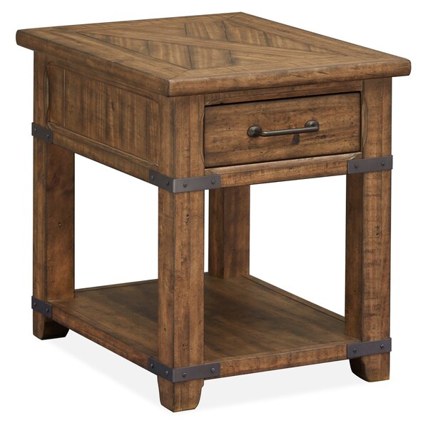 Carbon Loft Michael Farmhouse Timber Pine Rectangular End Table - 20.00l x 26.00w x 24.00h