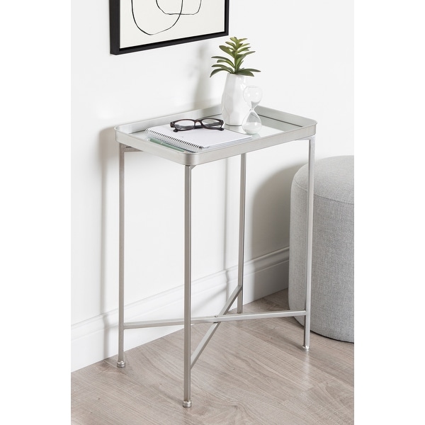 Kate and Laurel Celia Metal Tray Accent Table