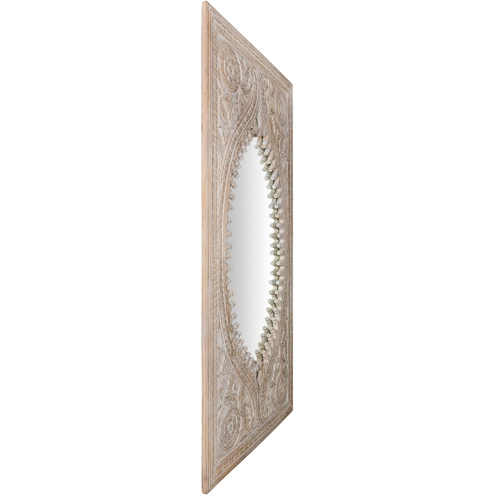 Artistic Weavers Emeka Hand Carved Wood Leaning Floor Mirror   72\