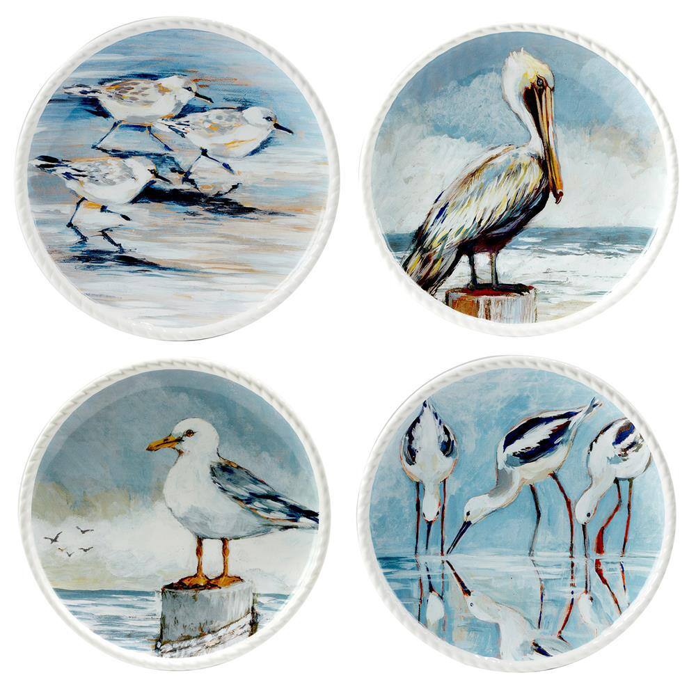 Certified International Shorebirds 16-Piece Assorted Colors Earthenware Dinnerware Set (Service for 4) 89692RM