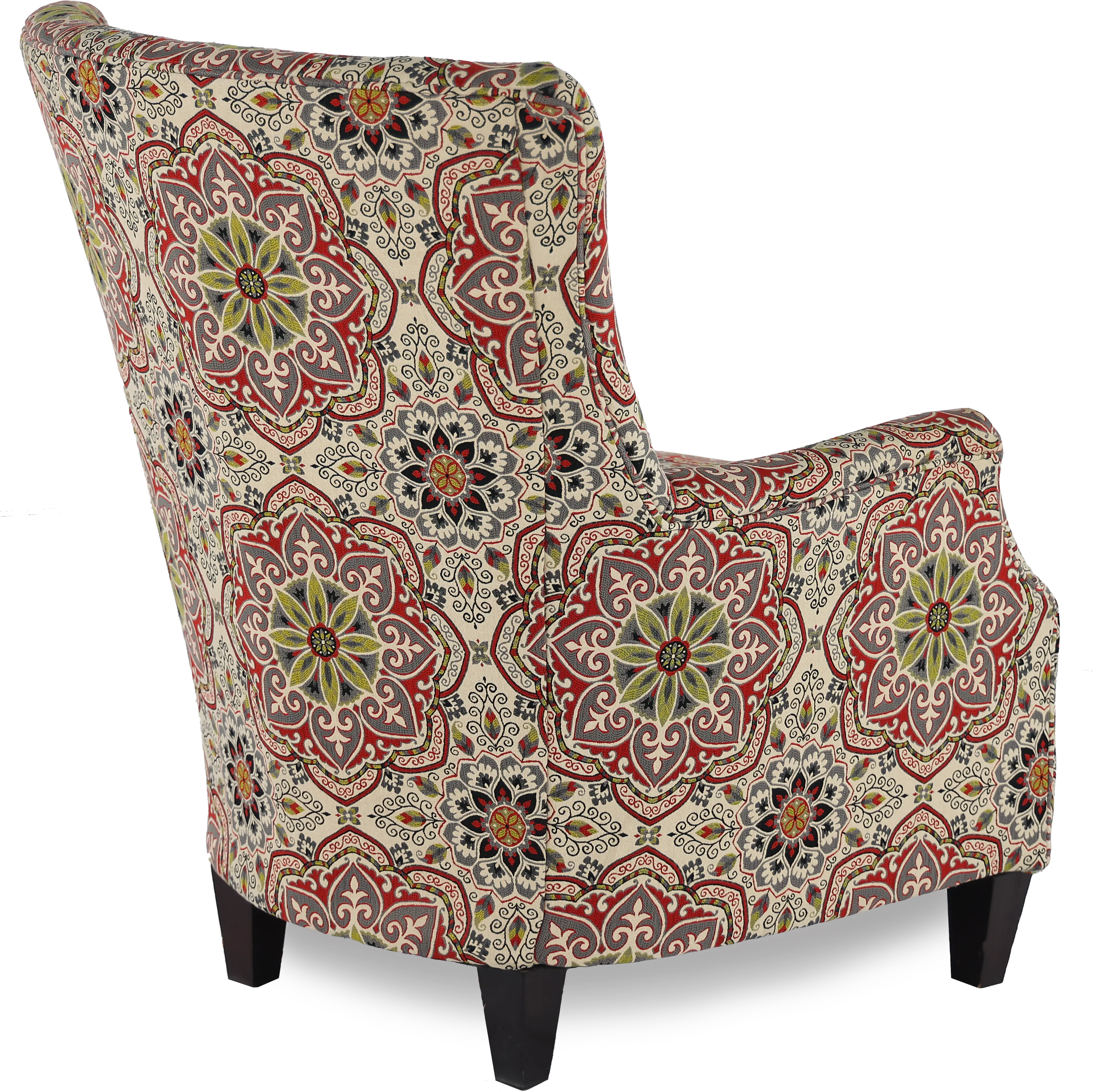 Loren Red and Green Wing Chair