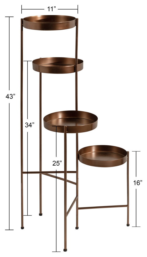 Finn Metal Multi Level Plant Stand   Contemporary   Plant Stands And Telephone Tables   by Uniek Inc.  Houzz