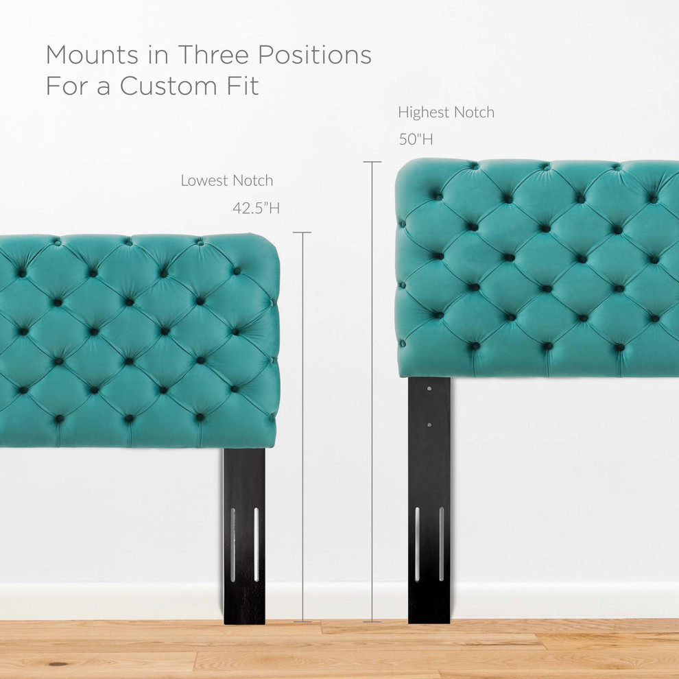 Lizzy Tufted Twin Performance Velvet Headboard   Contemporary   Headboards   by Modway  Houzz