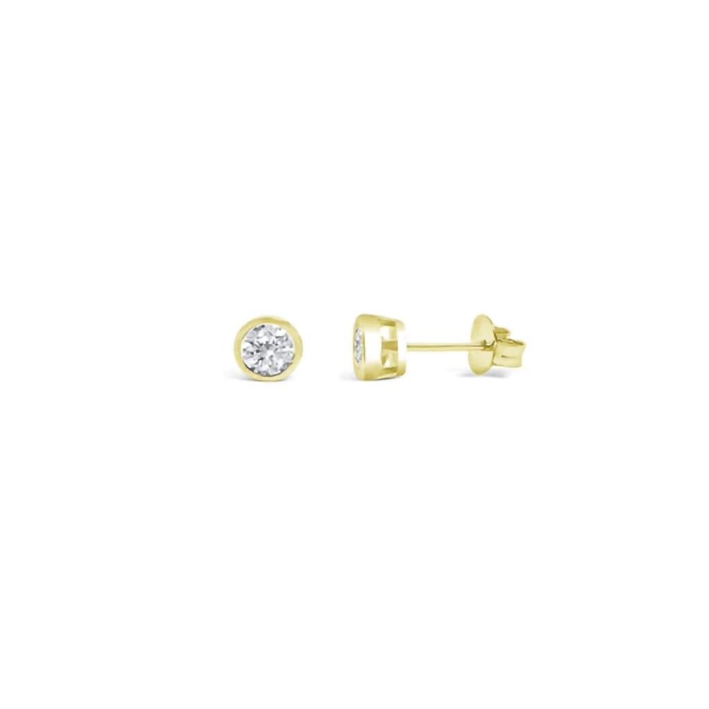 Stia  1CT CZ Bezel Stud Earring in Gold Plating