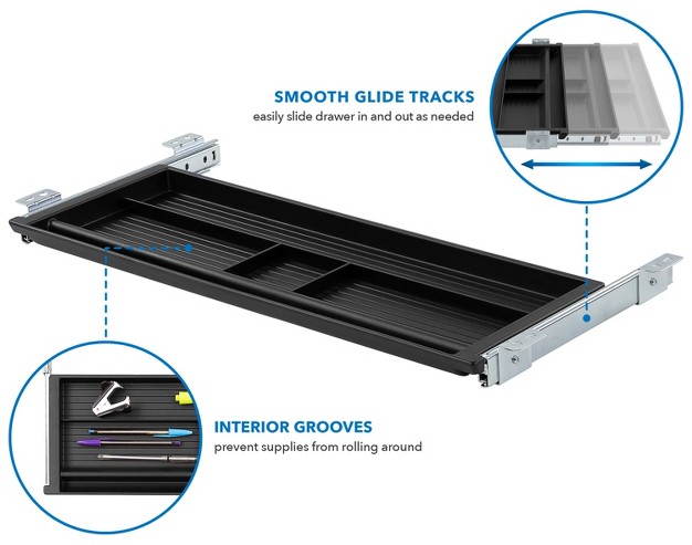 Mount it Under Desk Slide Out Pencil Drawer Slide Out Under Desk Tray For Storage Of Pen Pencil And Other Office Essentials