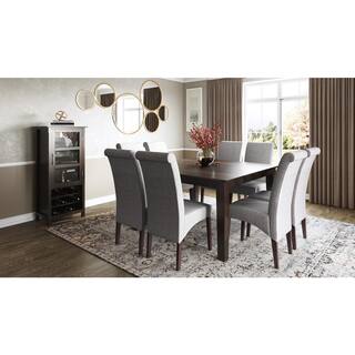 Simpli Home Eastwood Solid Hardwood and 54 in. x 54 in. Square Contemporary Dining Table in Java Brown 3AXCDNT-002