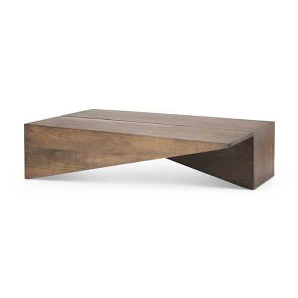 West Medium Brown Wooden Angled Coffee Table