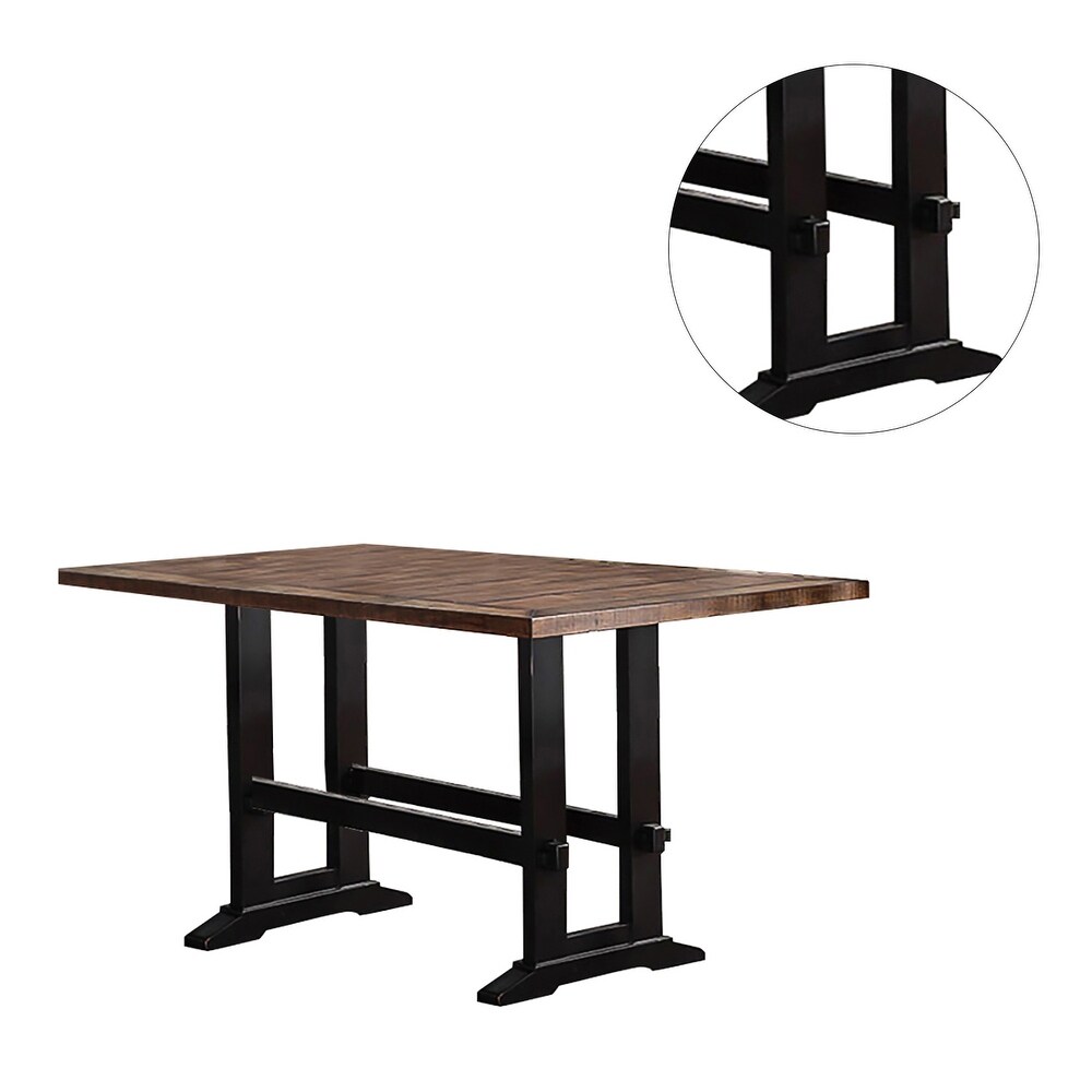 Rectangular Dining Table in Brown and Black