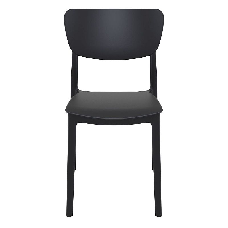 33 Black Solid Stackable Patio Dining Chair