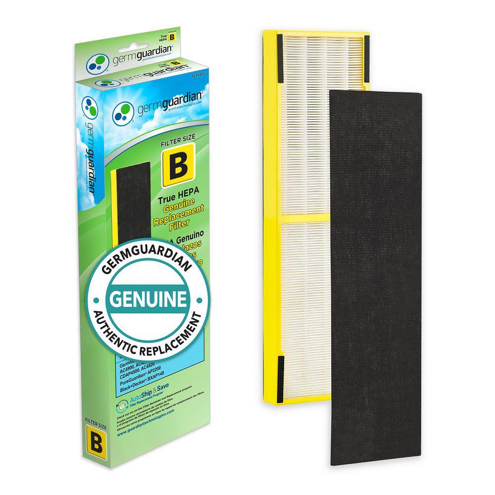 GermGuardian True HEPA GENUINE Replacement Filter B for AC4300AC48004900 Series Air Purifiers FLT4825