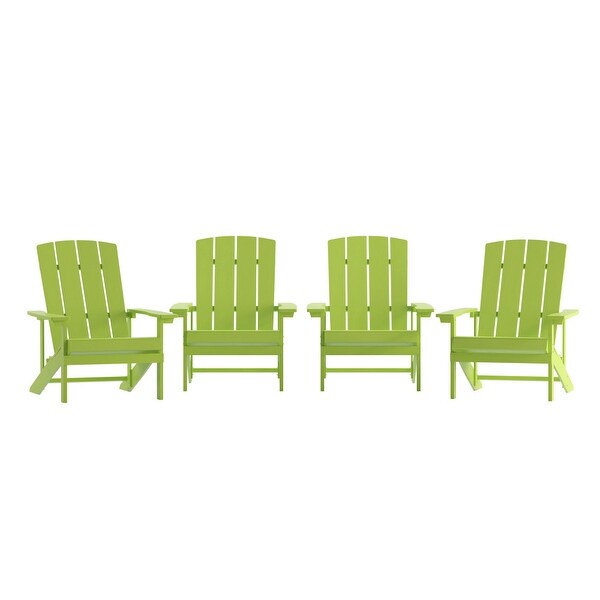 Allweather Poly Resin Wood Outdoor Adirondack Chair (Set of 4)