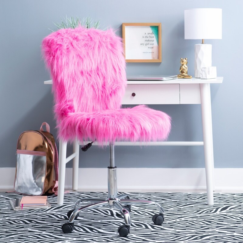 Clara Faux Fur Armless Office Chair