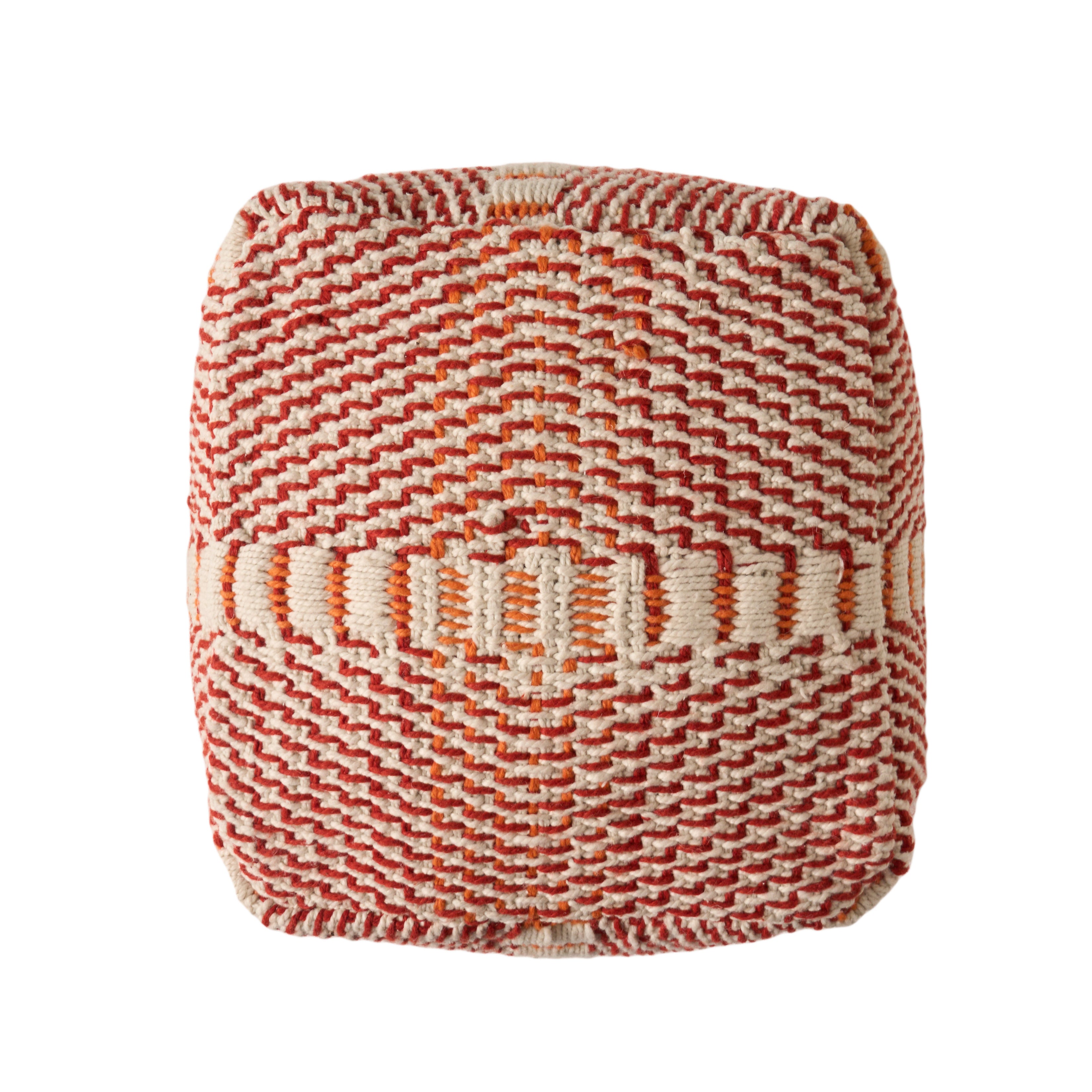 Dexter Indoor Handcrafted Boho Water Resistant Cube Pouf