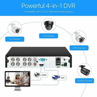 ZOSI 8 Channel 1080p 1TB Hard Drive DVR Security Camera System with 4 Wired Dome Cameras + 4 Wired Bullet Cameras 8VM-106X418W4S-10