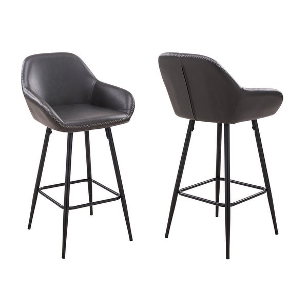 Willow Upholstered Vintage 26in Bar Stool with Metal Legs (SET OF2)