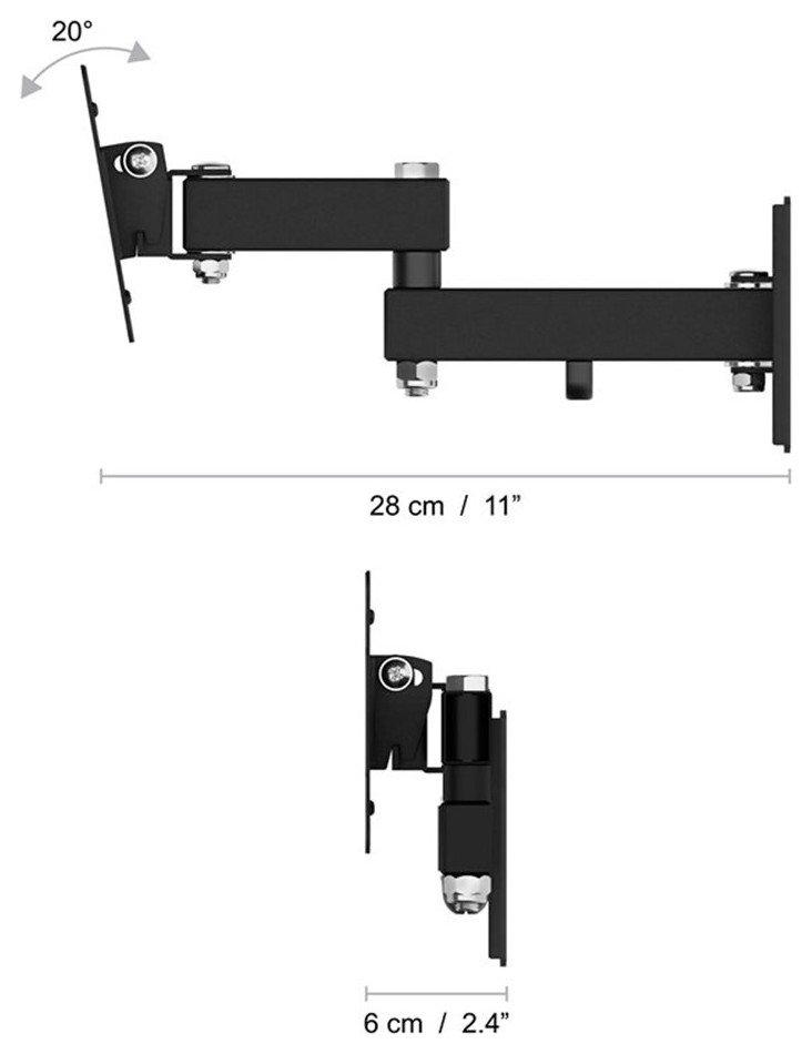 Swift Mount Steel Multi Position TV Wall Mount for TVs up to 25 quotin Black   Contemporary   Entertainment Centers And Tv Stands   by Homesquare  Houzz