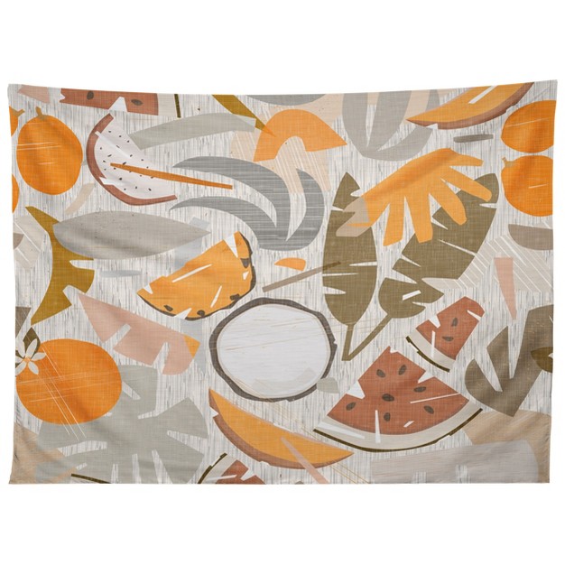 Evamatise Tiki Picnic Mid Century Modern Tapestry Society6