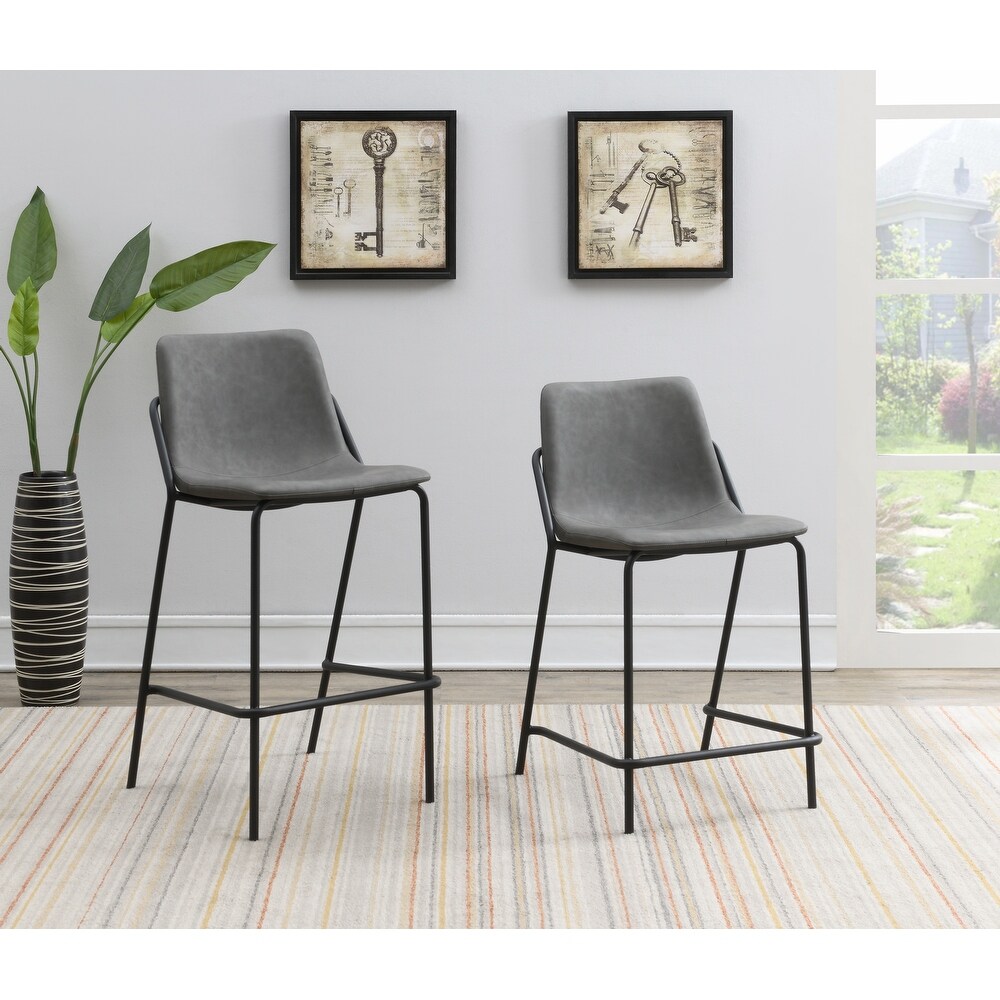 Coaster Furniture Earnest Grey Upholstered Counter Stools (Set of 2)