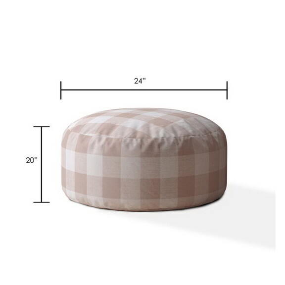 Indoor ANDY Blush Round Zipper Pouf   Cover Only  ...