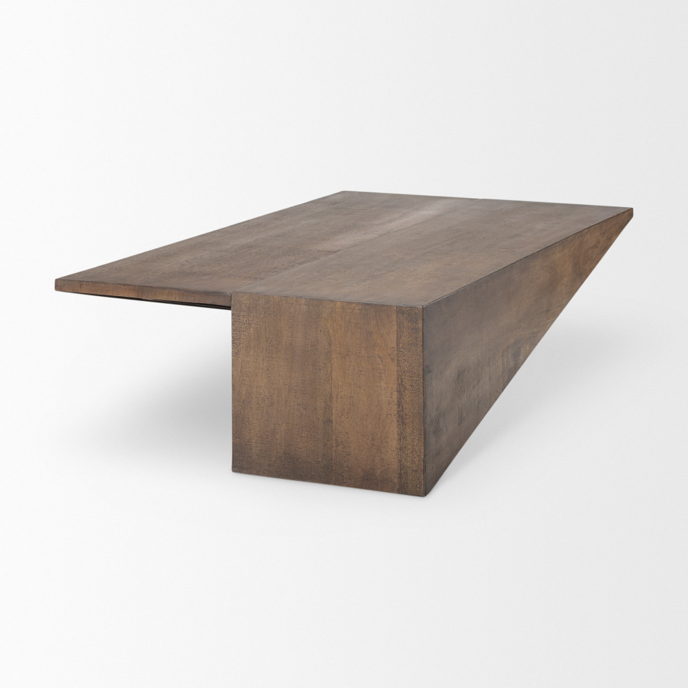 West Medium Brown Solid Wood Angled Coffee Table   Transitional   Coffee Tables   by Mercana  Houzz