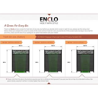 Enclo Privacy Screens 4 ft. H x 3 ft. W Nappa Lasercut Wood Tek Vinyl Charcoal Color Flat Top Privacy Screen Kit (2 Panels) EC18021