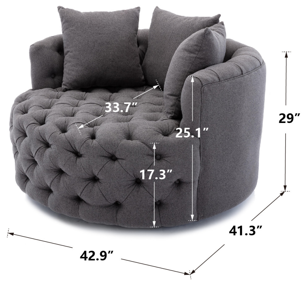 Romeo Modern Ins Swivel Accent Sofa Soft Chair   Transitional   Sofas   by Abrihome  Houzz