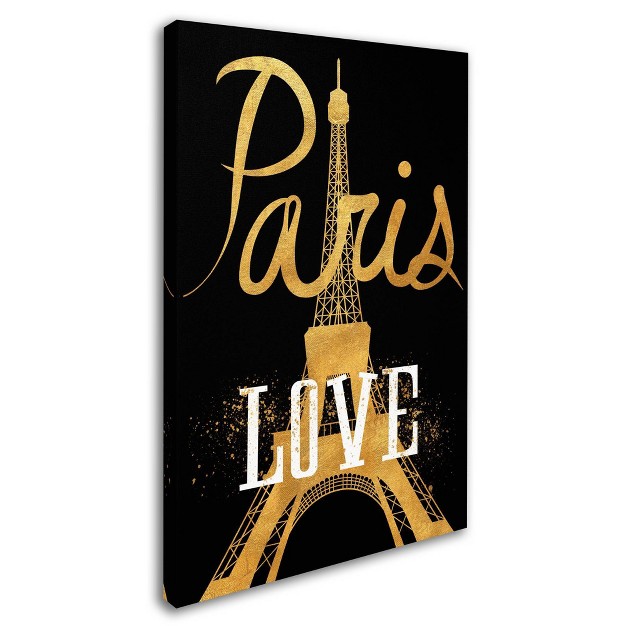 Lisa Powell Braun Paris Love Unframed Wall Canvas Trademark Fine Art