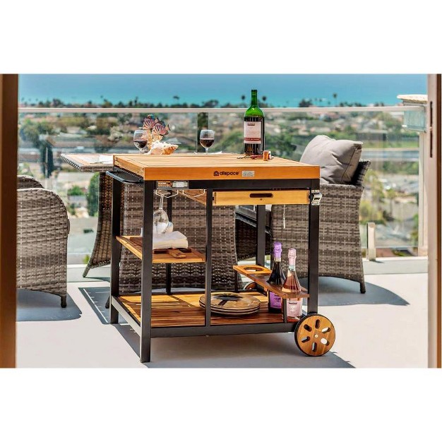 Allspace Acacia Wood Grill Trolley