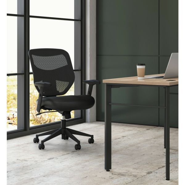 HON VL531 Mesh High-Back Task Chair with Adjustable Arms， Supports Up to 250 lb， 18