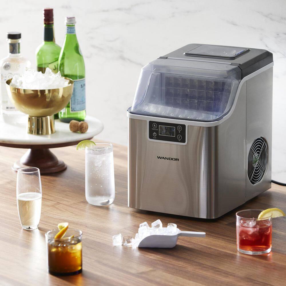 WANDOR 45 lbs Freestanding Ice Maker in Silver with Ice Scoop