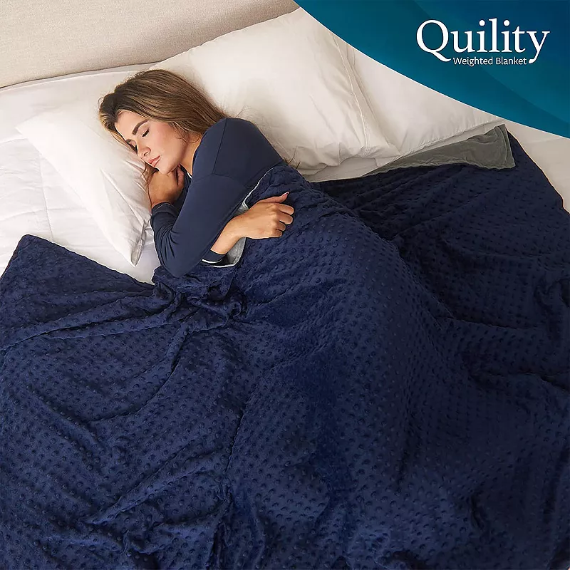 Quility 20 Pound Weighted Blanket Duvet Cover for Adults， F/Q 60 x 80