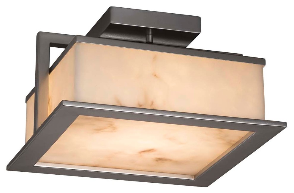 LumenAria Laguna 12 quotOutdoor Flush Mount  Brushed Nickel  LED   Transitional   Outdoor Flush mount Ceiling Lighting   by Buildcom  Houzz