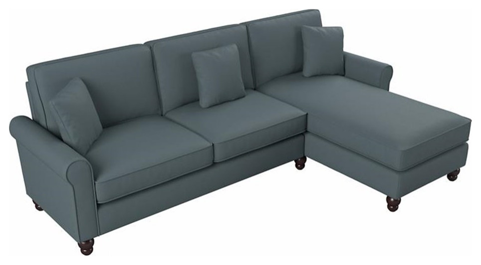 Hudson 102W Sectional Couch with Chaise in Beige Herringbone Fabric   Sectional Sofas   by Homesquare  Houzz