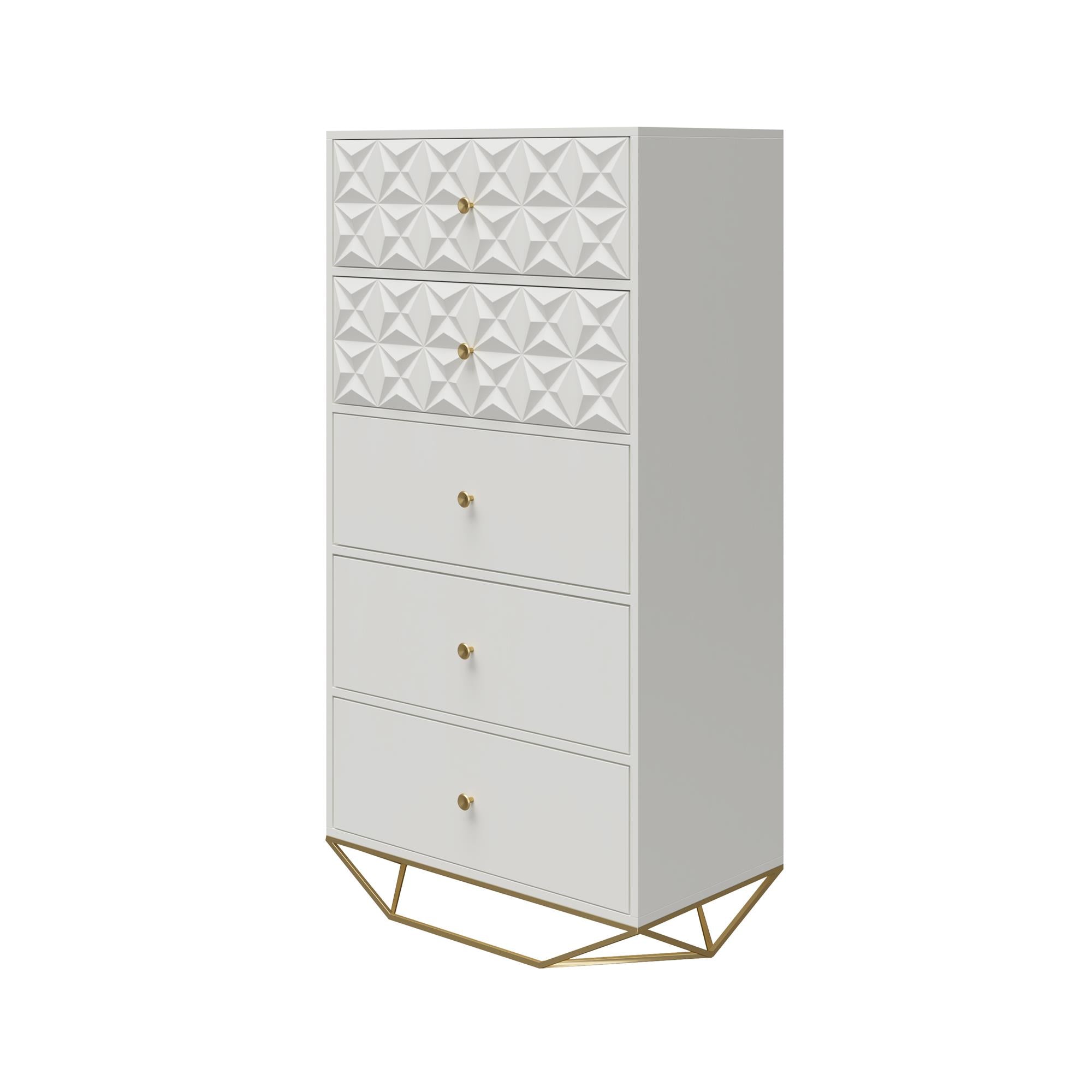 CosmoLiving by Cosmopolitan Blair 5 Drawer Dresser, White