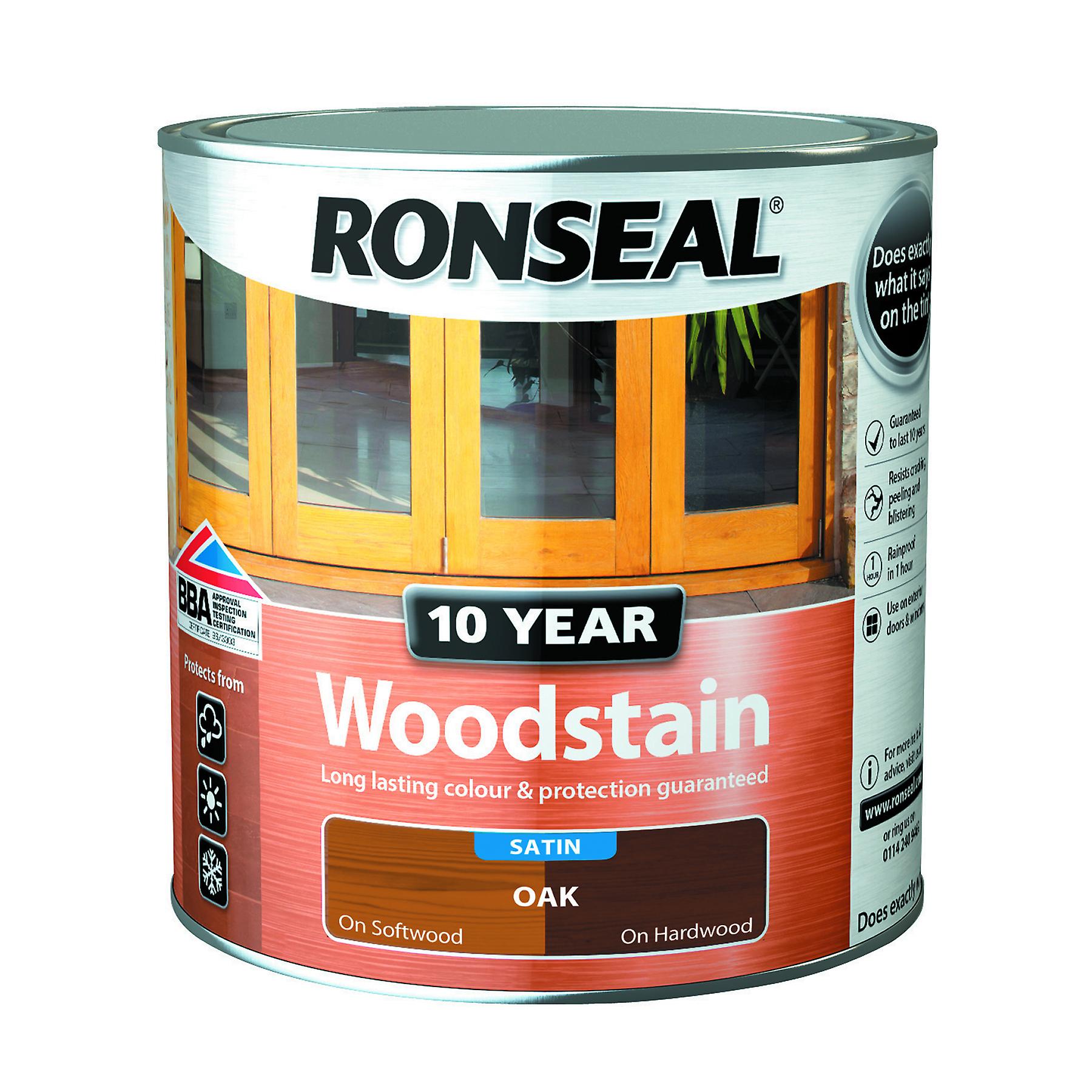 Ronseal 10 Year Woodstain Satin 750ml Oak