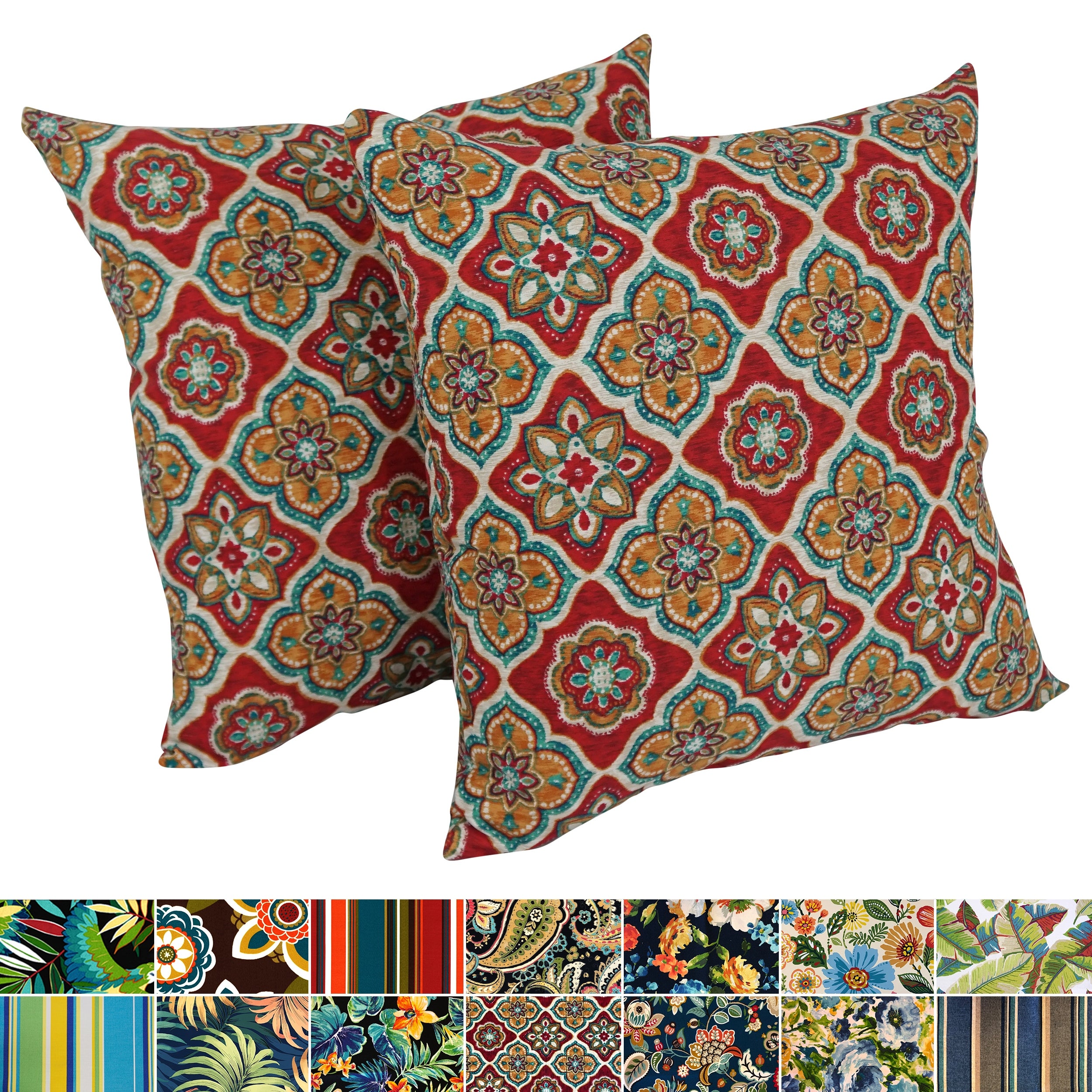 17-inch Outdoor Throw Pillows (Set of 2， Multiple Patterns)