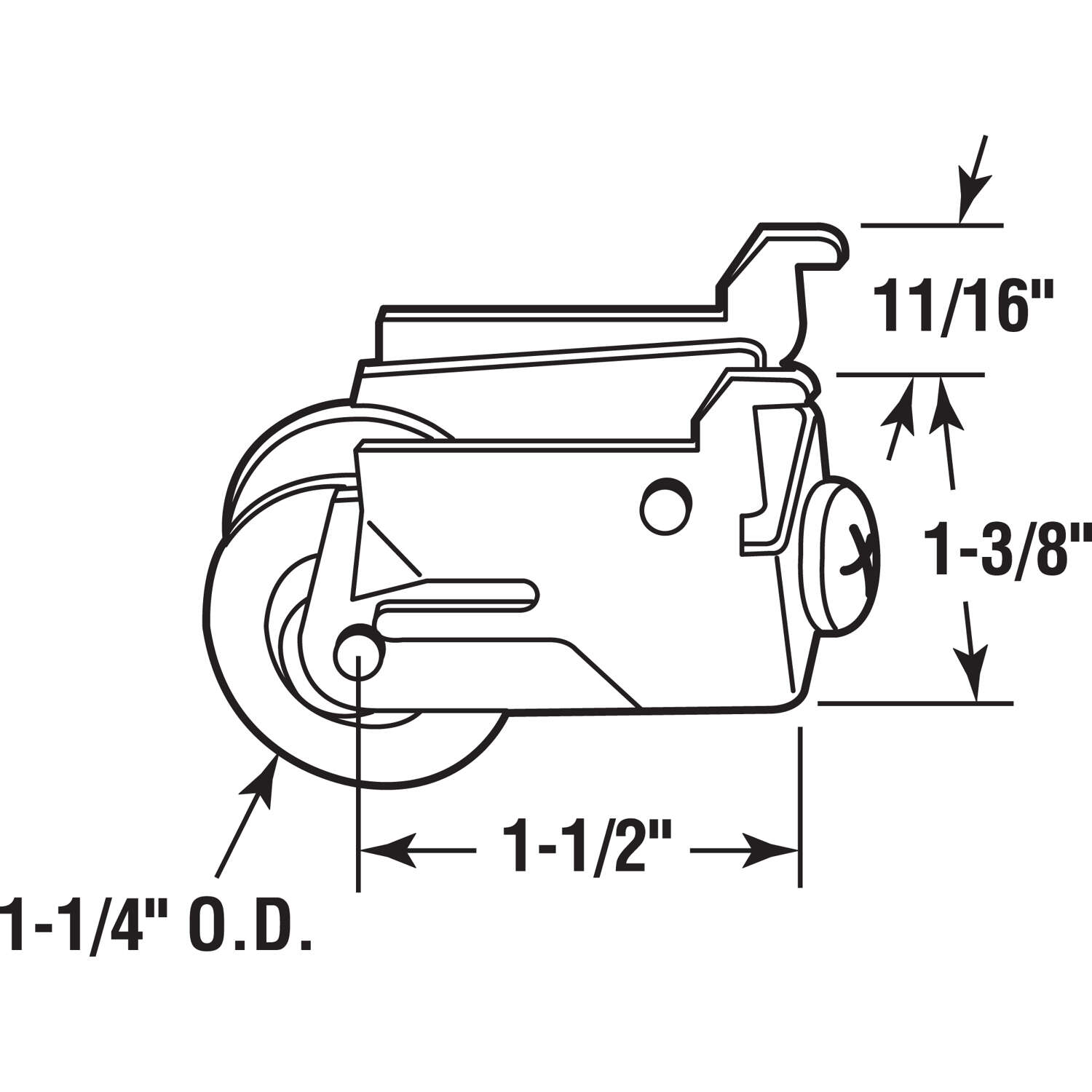 Prime-Line 1-1/4 in. D X 0.69 in. L Nylon/Steel Roller Assembly 1 pk