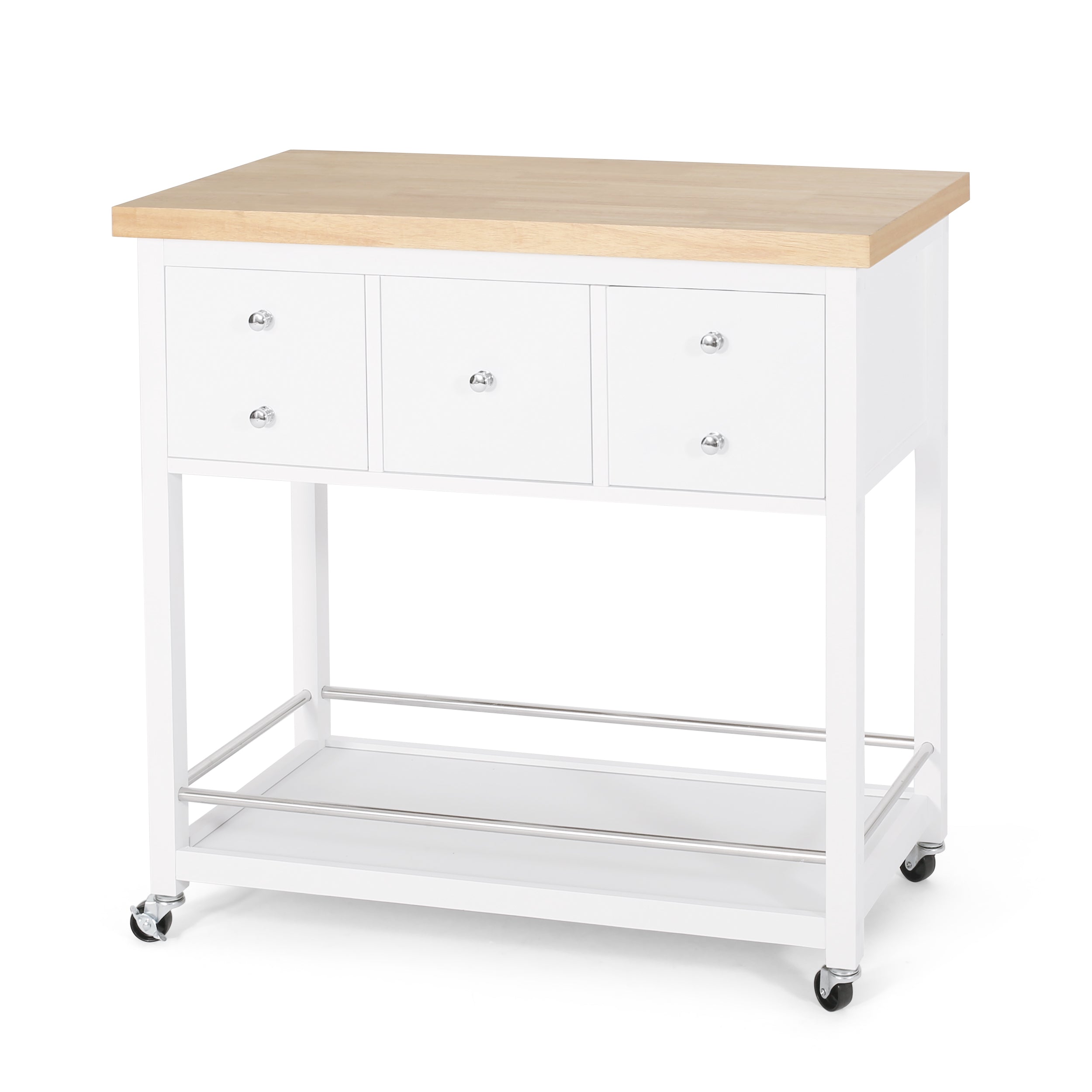 Tremont Contemporary Storage Kitchen Cart with Wheels