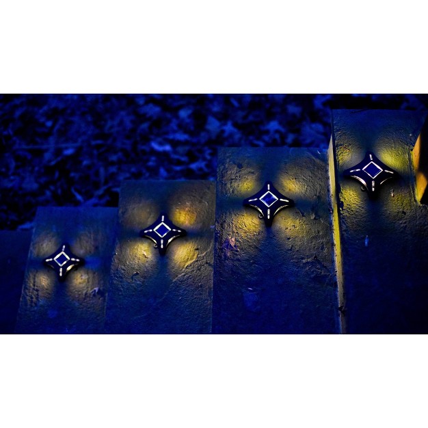 Maxsa Innovations 4pk Ninja Stars Solar Powered Led Accent Deck Lights