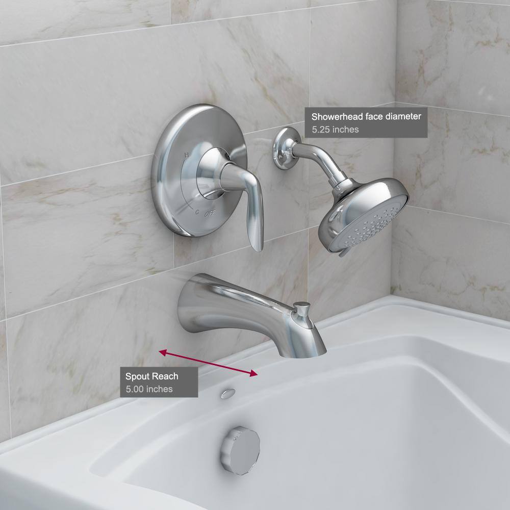 KOHLER Willamette Single-Handle 3-Spray Tub and Shower Faucet in Polished Chrome (Valve Included) K-R99903-4-CP