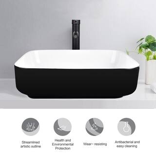 Puluomis 28 in. W x 19 in. D x 28 in. H Single Sink Bath Vanity in Black with Black Solid Top and Mirror USBA20079+US-HW1124