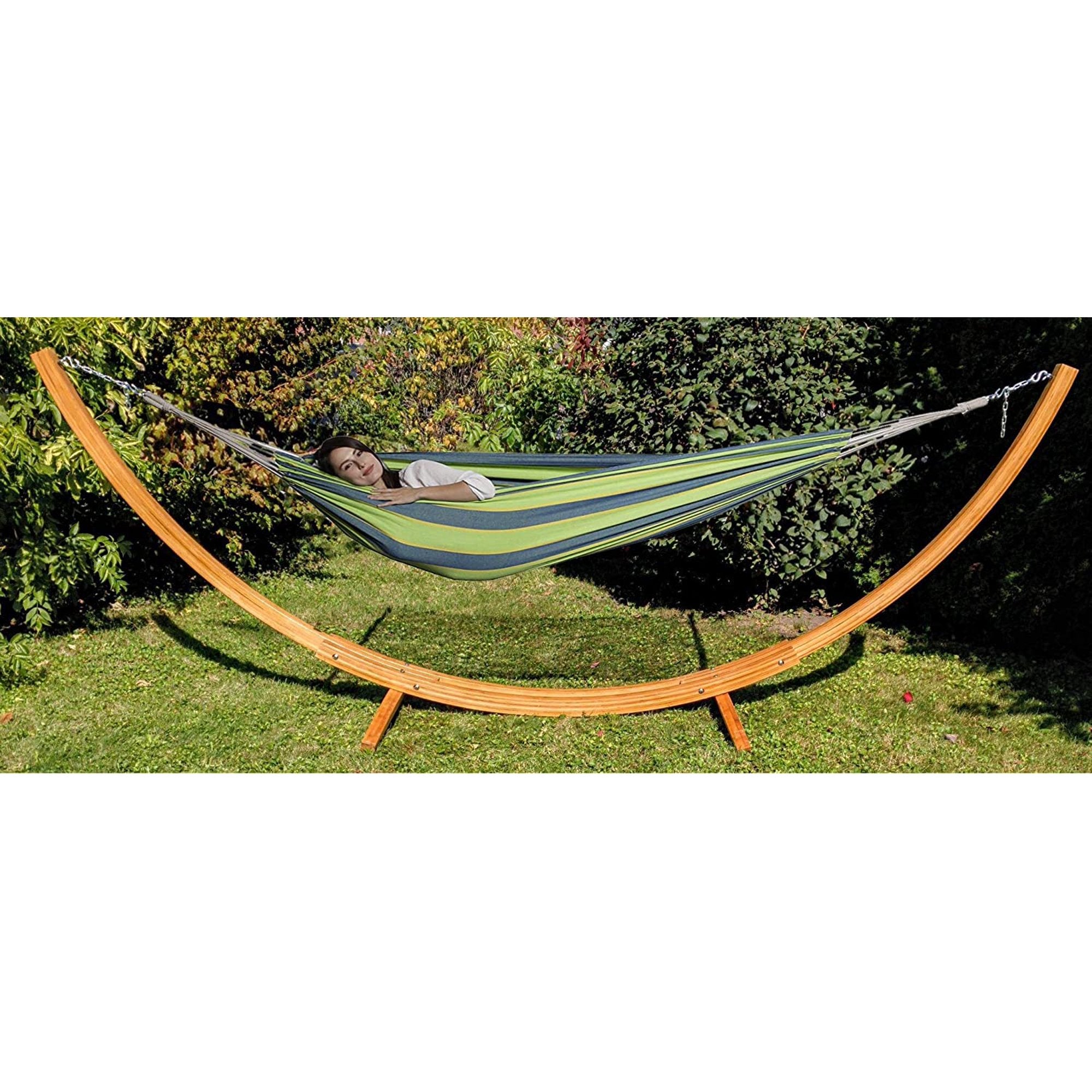 Gilbin Cotton Double Hammock Portable 2 Person Durable Extra Large Canvas Hammock, Canvas Double Brazilian Hammock, Perfect for Camping, Outdoors Gear, Backpack, Hiking, Hunting, Backyard