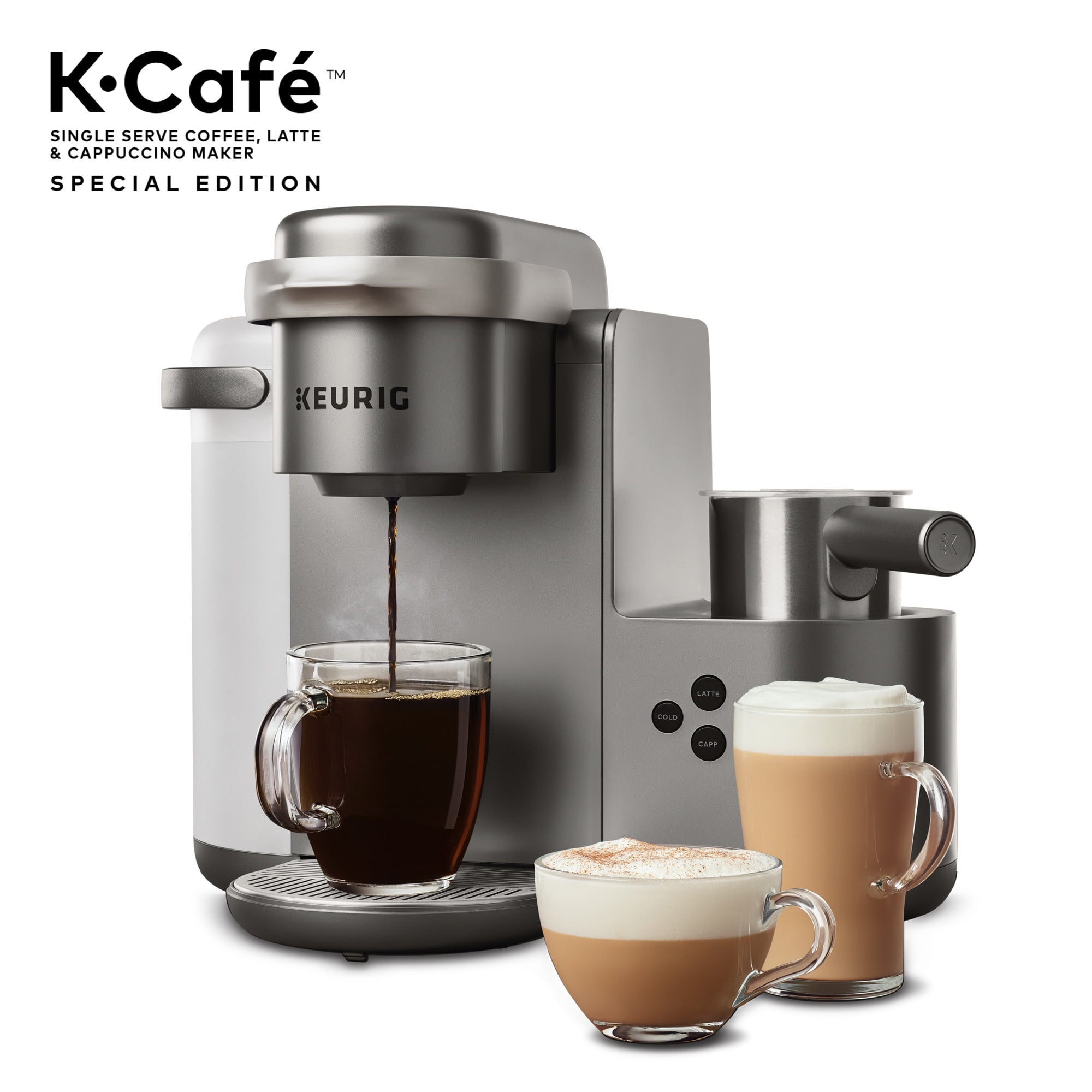 Keurig K-Cafe Special Edition Single Serve K-Cup Pod Coffee, Latte and Cappuccino Maker, Nickel