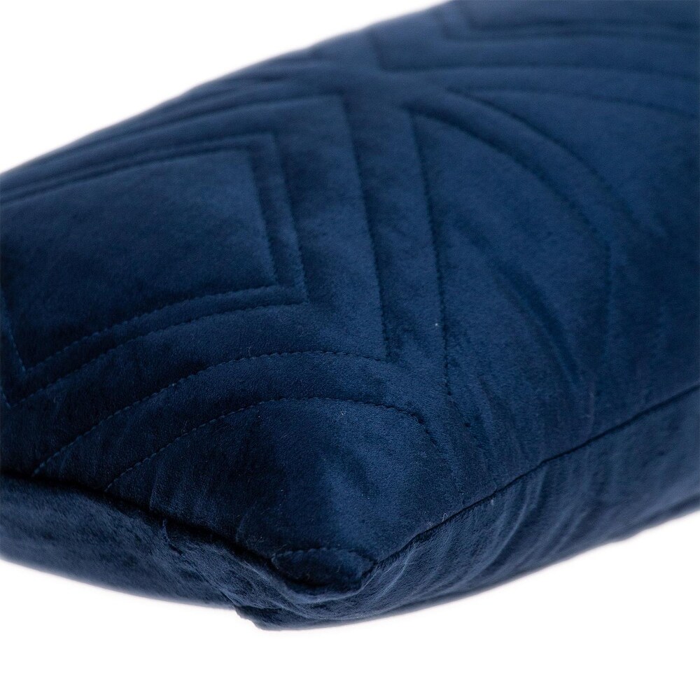 Parkland Collection Reta Transitional Quilted Blue/Navy Throw Pillow